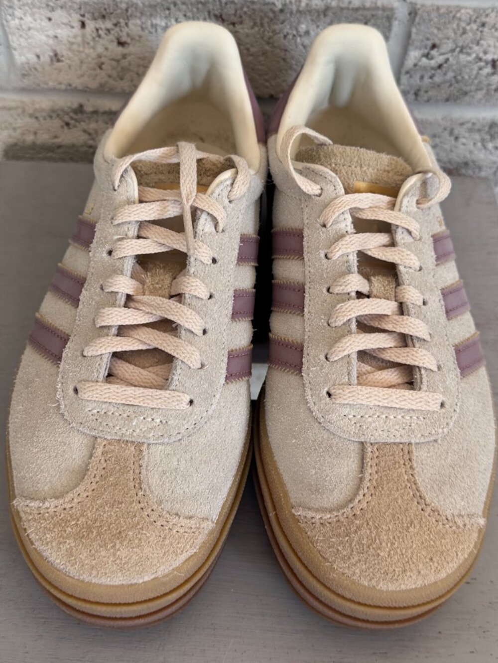 adidas Originals Gazelle Bold Platform Sneaker Cream White / Clay / Sand | W6 - Picture 2 of 7